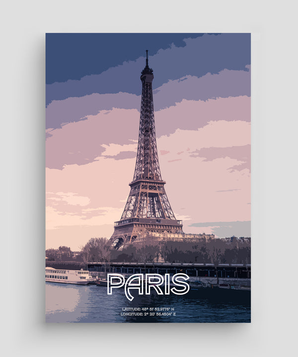 Paris - Eiffeltornet Illustration Poster