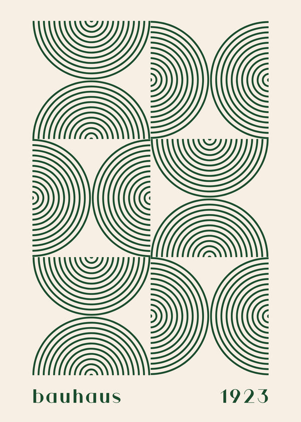 Bauhaus: Green Concentric Circles poster