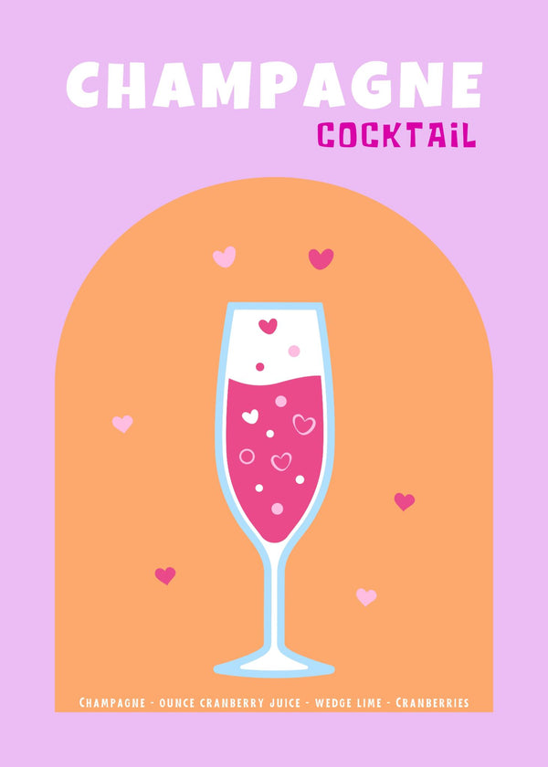 Champagner Liebes Cocktail Poster