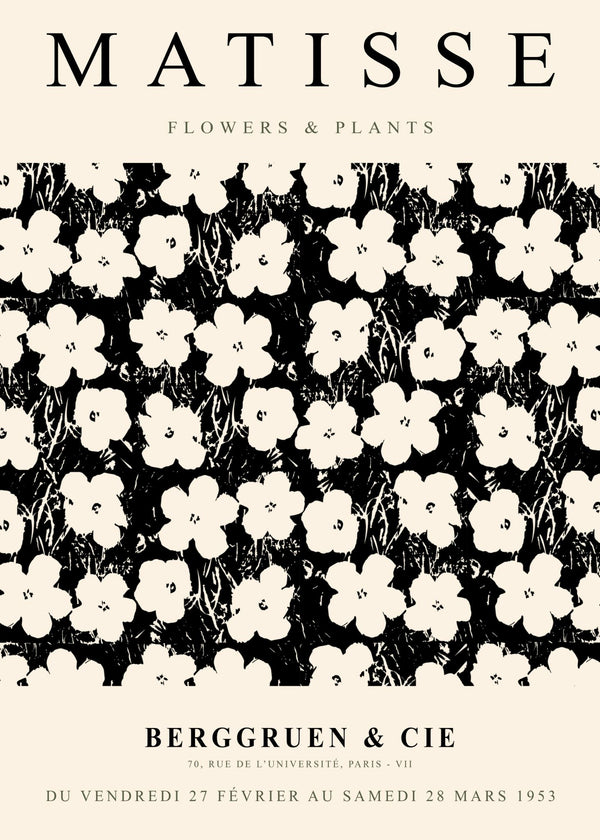 Matisse: Monochrome Flowers Poster