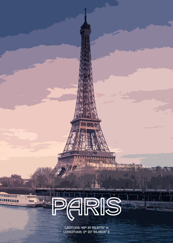 Paris - Eiffelturm-Illustrationsplakat