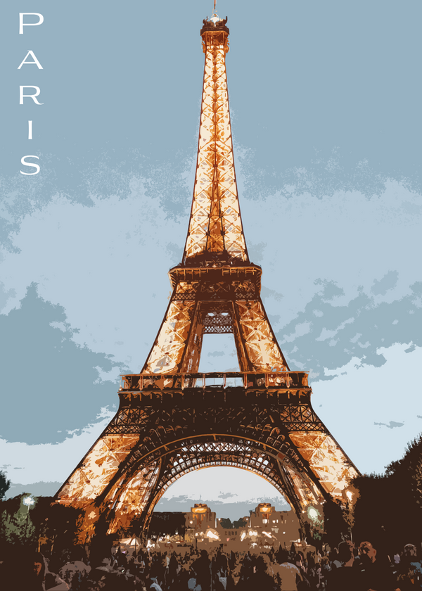 Paris - Eiffelturm 2 Illustrationsposter