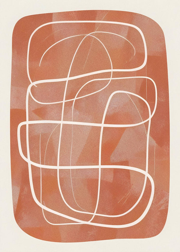 Terracotta Abstract Line Poster