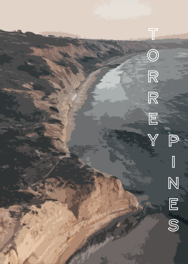 Kalifornien - Torrey Pines Illustration Poster